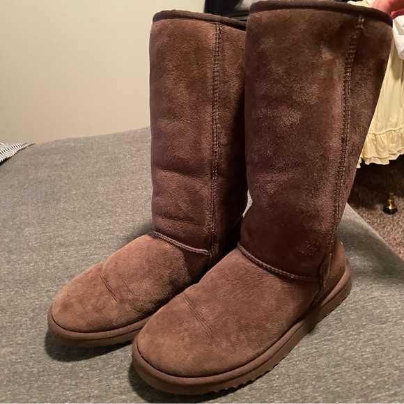 Brown Suede Tall Ugg Boots Women’s size 8 EUC - Picture 1 of 12